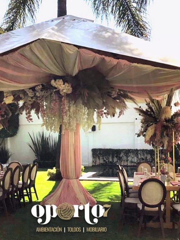 sombrillas decoradas ivory y rosa